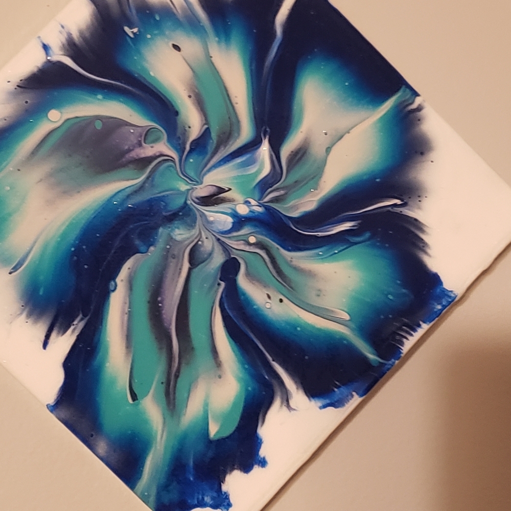 Canvas Poured Fluid Art  6 x 6